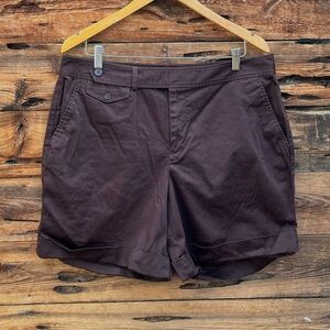 RALPH LAUREN | Dark Brown Flat Front Shorts 14